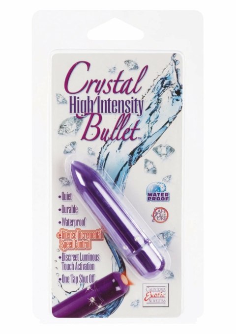 Crystal High Intensity Bullet mini masażer z kryształkami, srebrny