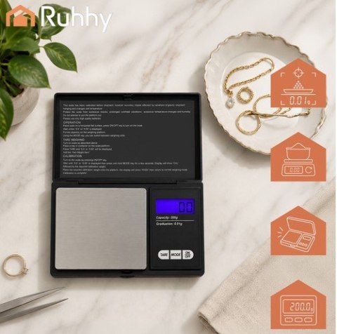 Waga kieszonkowa 200 x 0,01g z klapką 23508 Ruhhy