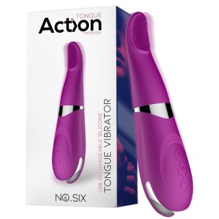 Masażer silikonowy, 5 wibracji, wypustki, No. Six Tongue Vibrator