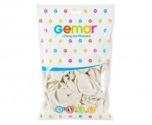 Balony Gemar 10" metalik perłowobiałe 100szt. GM90/29