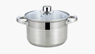 Garnek z stali nierdzewnej z pokrywą 18cm 2,3l indukcja gaz