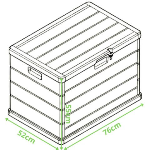 SKRZYNIA OGRODOWA 170L 76x55x52CM NA PODUSZKI