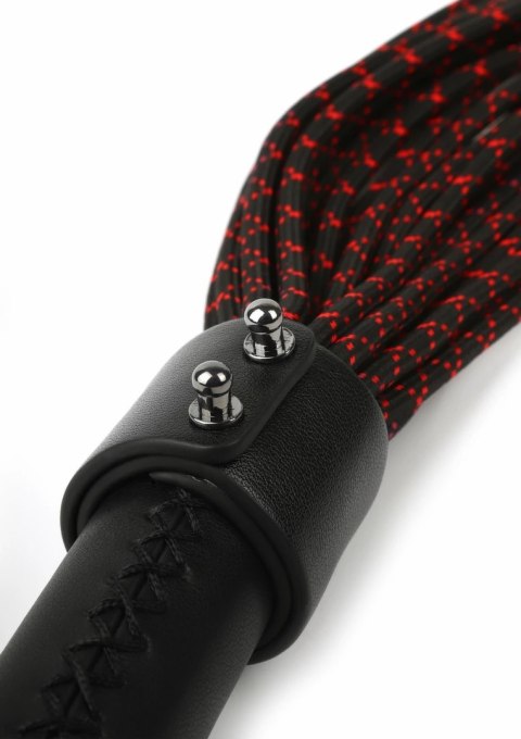 Hidden Desire Genuine Leather Knot Flogger czarno-czerwony 55 cm