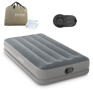 Materac dmuchany 191x 99x30cm z wbudowaną pompką elektryczną INTEX 64112