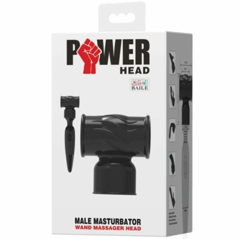 BAILE Power Head wymienna głowica do masażera męskiego czarna TPR