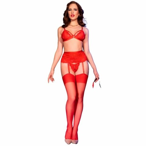 CHILIROSE CR 4895 Zestaw bielizny 5 elementow czerwony S