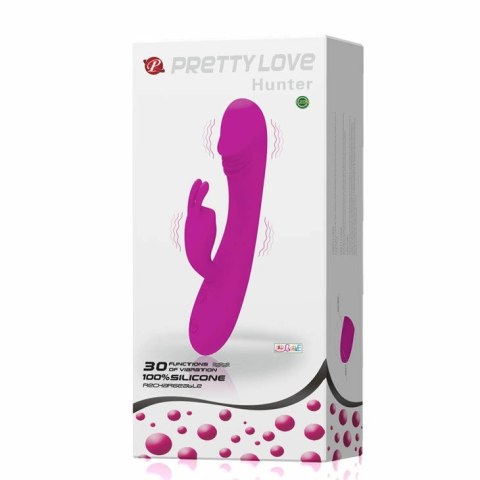 PRETTY LOVE Hunter - Wibrator z kroliczkiem, 30 trybow, silikonowy, ładowalny