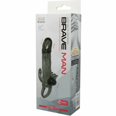 BAILE BRAVE MAN czarna nakładka intymna Double Bullet 16,5 cm