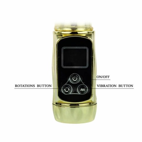 BAILE Rabbit Siberia Passion Gold - wibrator rotacyjny LED, złoty