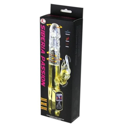 BAILE Rabbit Siberia Passion Gold - wibrator rotacyjny LED, złoty