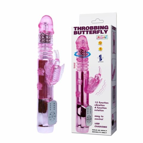 BAILE Rabbit Throbbing Butterfly maszyna intymna USB 12 trybow fioletowa