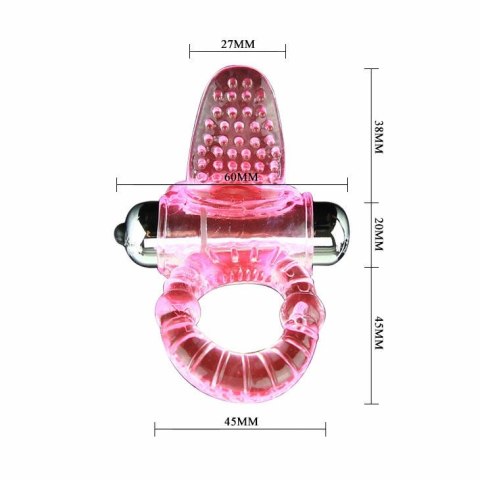 BAILE Sweet Abs 10 Rhythms Rożowy pierścień wibrujący ABS/TPR 4,6 cm