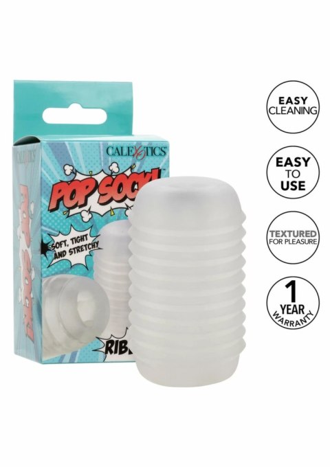CalExotics Pop Sock Ribbed - elastyczna maszyna intymna z żebrowaną strukturą