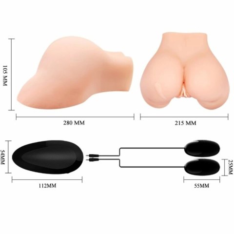 Crazy Bull Real Touch Duo - Model z wibracjami i siateczką, kolor naturalny