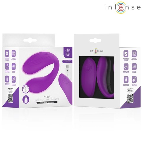 INTENSE - NORA stymulator wibracyjny zaciskowy fioletowy IPX7 10 trybow