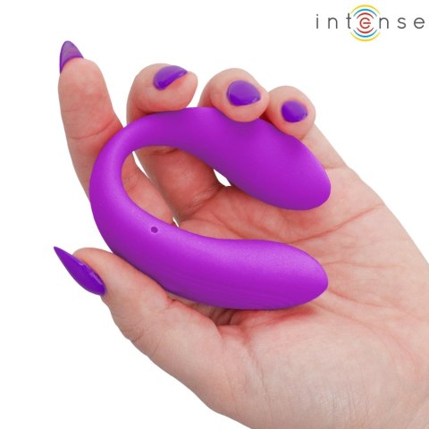 INTENSE - NORA stymulator wibracyjny zaciskowy fioletowy IPX7 10 trybow