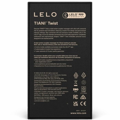 LELO TIANI TWIST - Wibrujący masażer dla par, silikonowy, wodoodporny