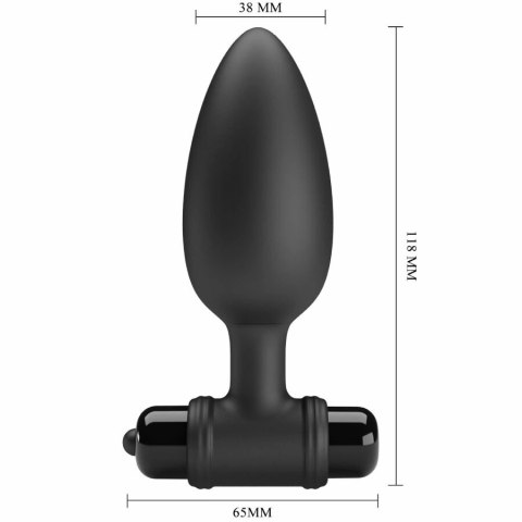 MR PLAY Super Power korek analny z wibracją USB czarny silikonowy