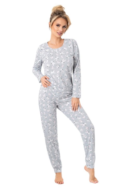 PIŻAMA DAMSKA BUNNY LONG XL szary