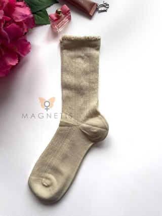 SKARPETY AŻUR YN-251128 uni beige