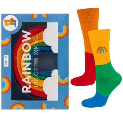 SKARPETY SOXO RAINBOW 41-46 tęczowy