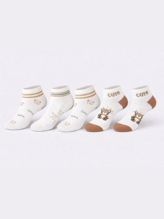 STOPKI DAMSKIE ST089 BAWEŁNA MIŚ 36-41 mix kolor/mix wzór