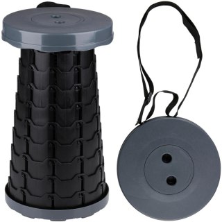 KRZESŁO WĘDKARSKIE TURYSTYCZNE TABORET SKŁADANY SZARY śr 25cm wys45,3cm