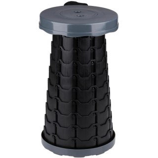 KRZESŁO WĘDKARSKIE TURYSTYCZNE TABORET SKŁADANY SZARY śr 25cm wys45,3cm
