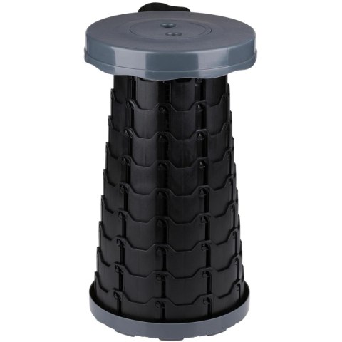 KRZESŁO WĘDKARSKIE TURYSTYCZNE TABORET SKŁADANY SZARY śr 25cm wys45,3cm