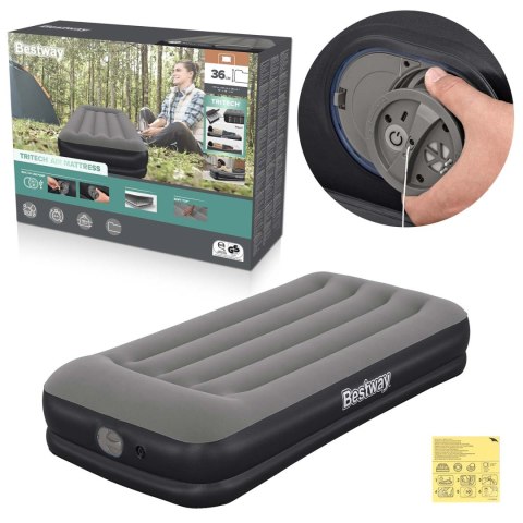 Materac dmuchany 191x97x36 cm z wbudowaną pompką elektryczną Bestway 671BT