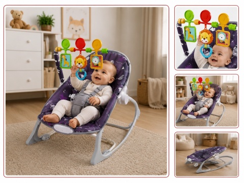 Leżaczek little forest purple EUROBABY