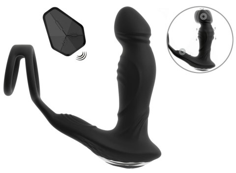 Rebel RC Prostate Plug Zdalny - silikonowy masażer z pierścieniami, czarny