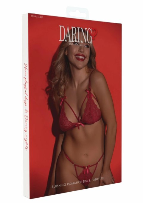 Daring Intimates Blushing Romance komplet biustonosz i figi czerwony
