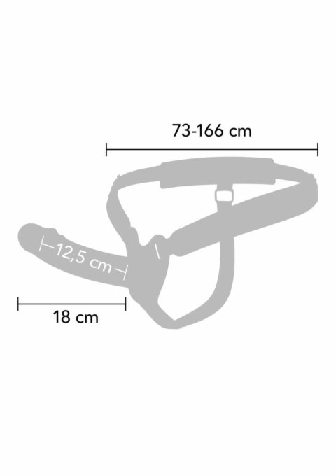 INFERNO Hollow Vibrating Strapon silikonowy 18 cm z pilotem