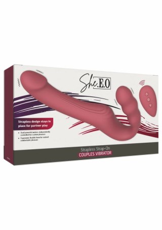She.E.O Strapless Strap-On Vibrator bezpaskowy, silikonowy, z pilotem