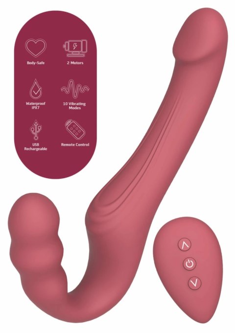 She.E.O Strapless Strap-On Vibrator bezpaskowy, silikonowy, z pilotem