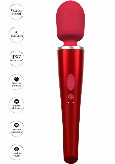 CARESSE Pro Wand Massager - bezprzewodowy masażer IPX7, 30,6 cm, 5 trybow