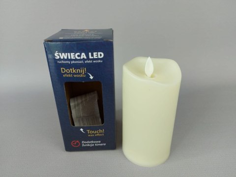 Świeca led z ruchomym płomieniem ecru 150 x 75 mm
