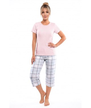 PIŻAMA DAMSKA DANI 3/4 S pink
