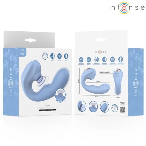 INTENSE GINA wielofunkcyjny stymulator 3w1 niebieski 140x95mm