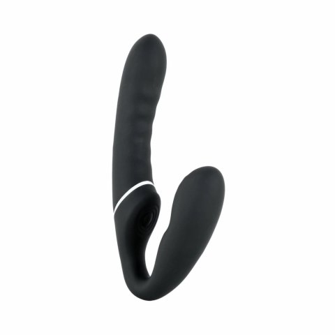 No-Parts Strapless Strap-On Tapping Black - bezpaskowy system z funkcją stukania