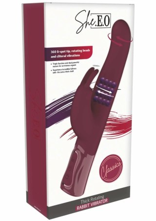 She.E.O Thick Rotating Rabbit Vibrator silikonowy, 10 trybow, USB