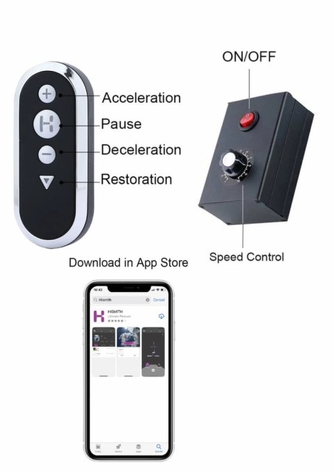 Hismith Pro 1+ Smart App - maszyna intymna z aplikacją i systemem KlicLok
