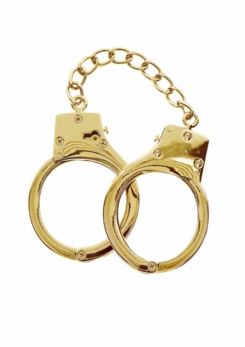 Shots Gold Plated regulowane kajdanki z kluczykami i etui