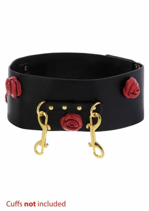 TABOOM Wild Roses Bondage Belt pasek ozdobny z rożami, czarny