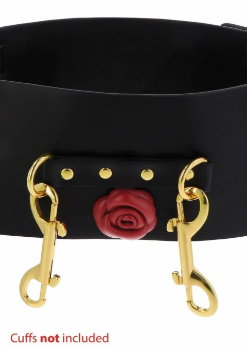 TABOOM Wild Roses Bondage Belt pasek ozdobny z rożami, czarny