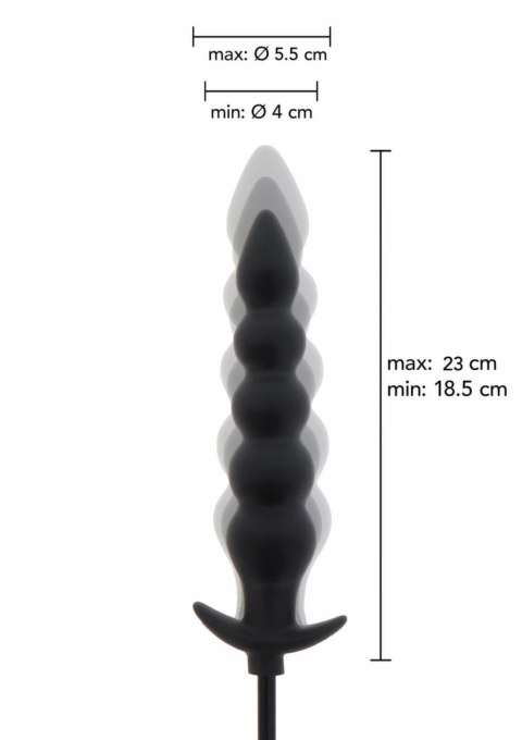 EXTREME Inflatable Ribbed Plug Advance silikonowy, pompowany, czarny