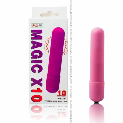 BAILE Magic X10 - wibrujący pocisk, 10 trybow, silikonowy, 9 cm