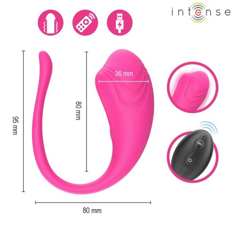 Intense Olivia Pink - Wibrujące jajko z pilotem, USB, rożowe