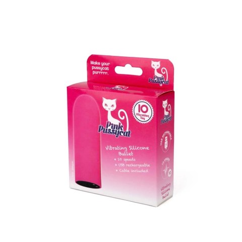 Pink Pussycat Bullet Vibe silikonowy mini wibrator USB 10 trybow
